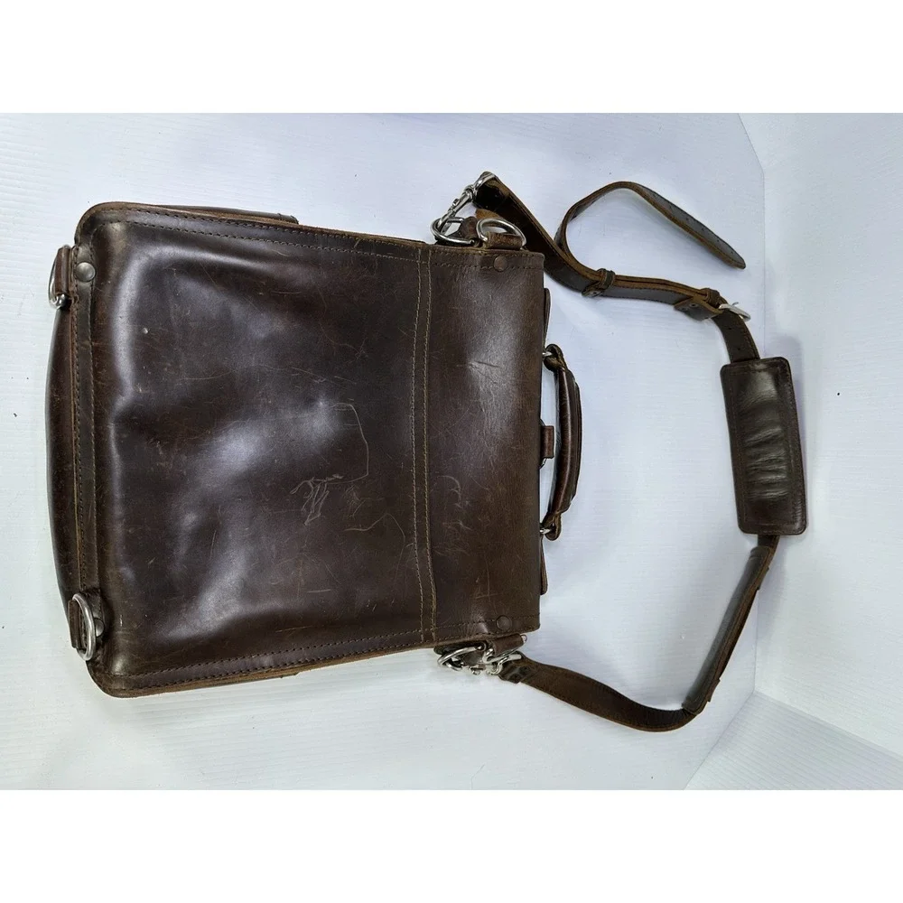 Saddleback Leather Co Briefcase Messenger Bag Brown Full Grain 14